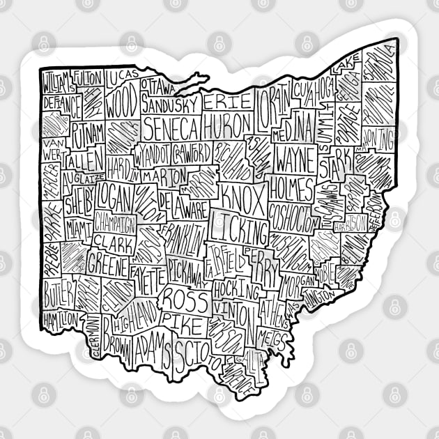 Ohio Map Sticker by calenbundalas